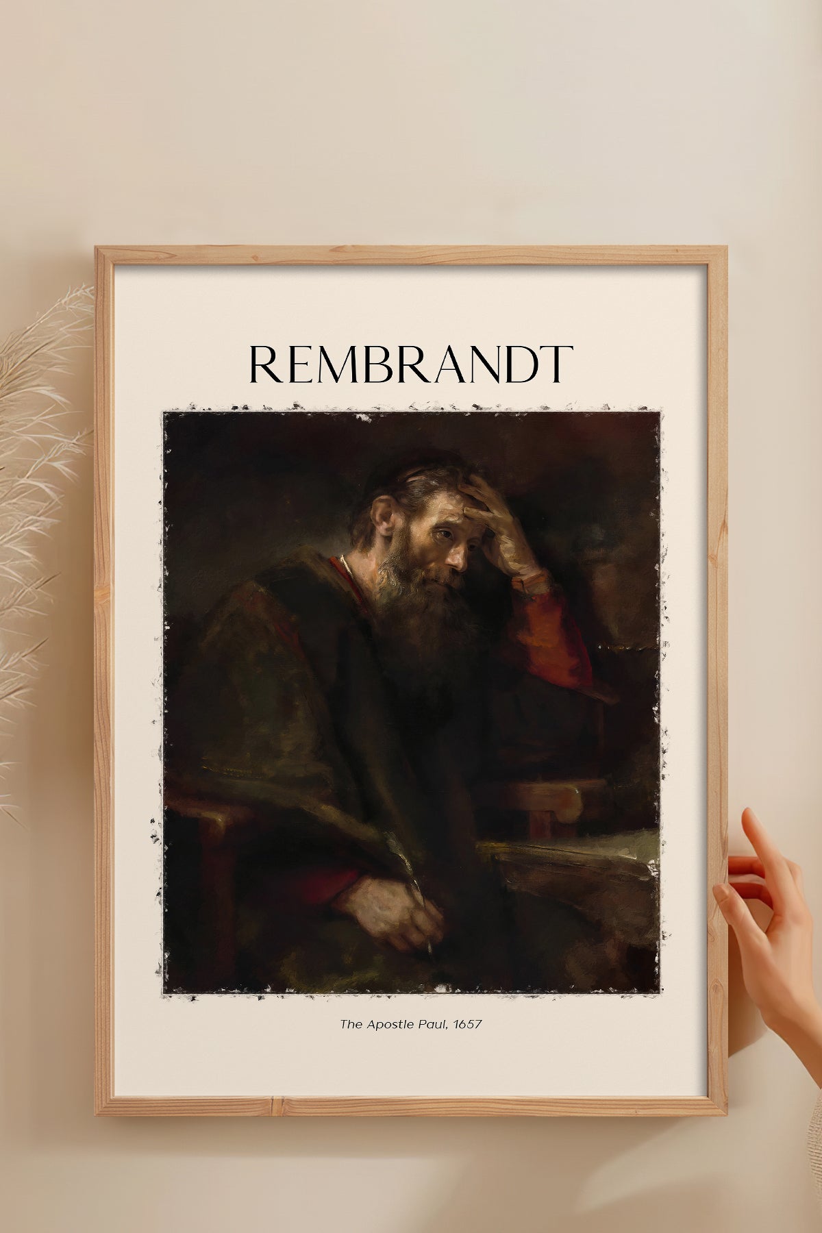 HOMEPACK Ahşap Çerçeveli Tablo Çerçeveli Poster Sanatsal Modern Duvar Dekoru REMBRANDT-04