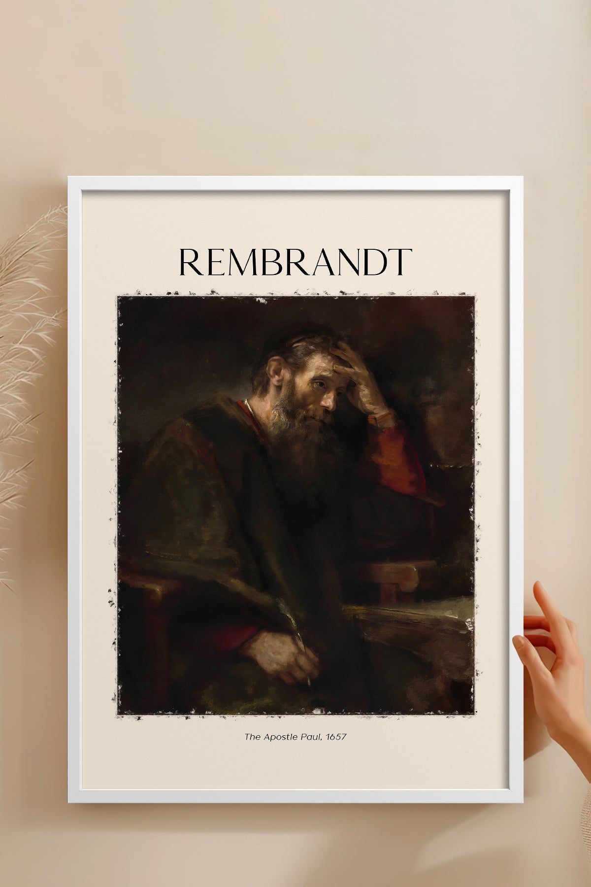 HOMEPACK Ahşap Çerçeveli Tablo Çerçeveli Poster Sanatsal Modern Duvar Dekoru REMBRANDT-04