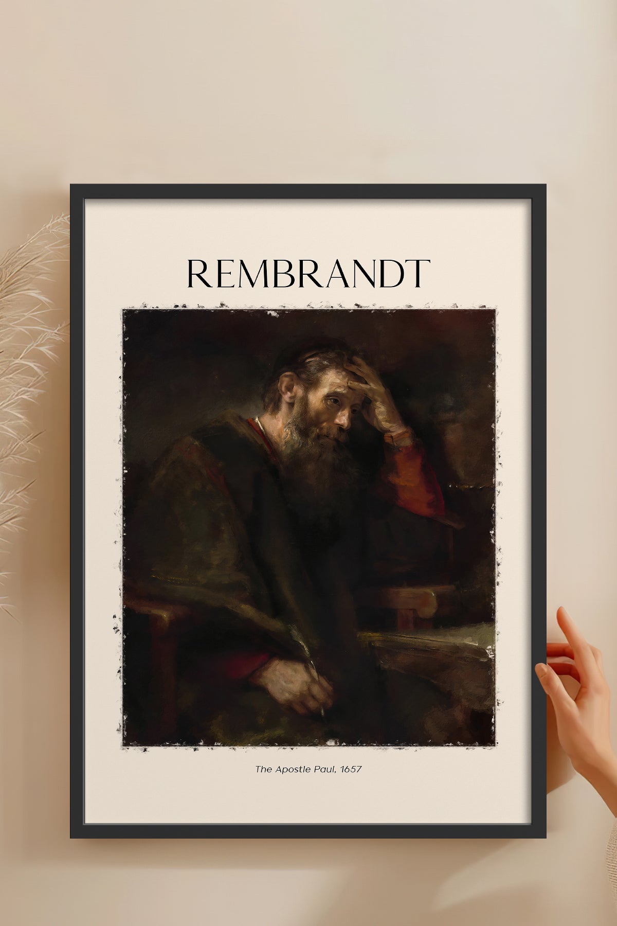 HOMEPACK Ahşap Çerçeveli Tablo Çerçeveli Poster Sanatsal Modern Duvar Dekoru REMBRANDT-04