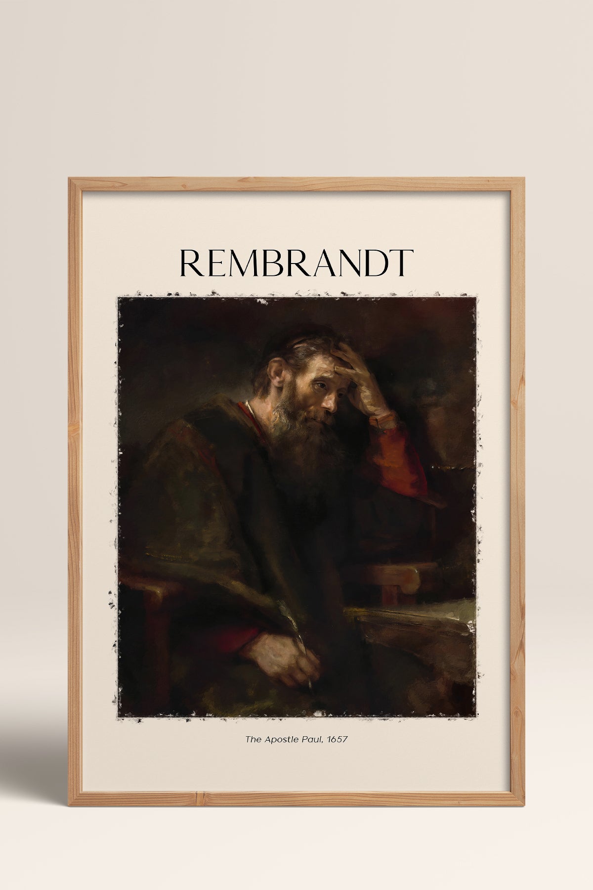 HOMEPACK Ahşap Çerçeveli Tablo Çerçeveli Poster Sanatsal Modern Duvar Dekoru REMBRANDT-04