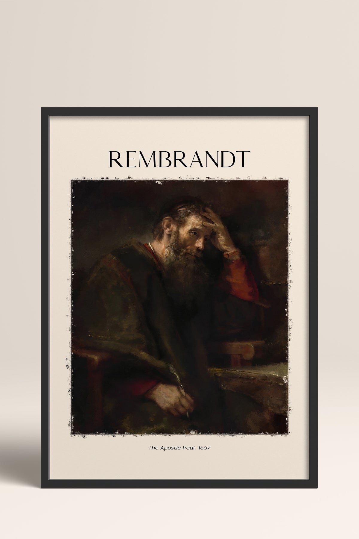 HOMEPACK Ahşap Çerçeveli Tablo Çerçeveli Poster Sanatsal Modern Duvar Dekoru REMBRANDT-04