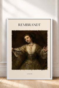 HOMEPACK Ahşap Çerçeveli Tablo Çerçeveli Poster Sanatsal Modern Duvar Dekoru REMBRANDT-05