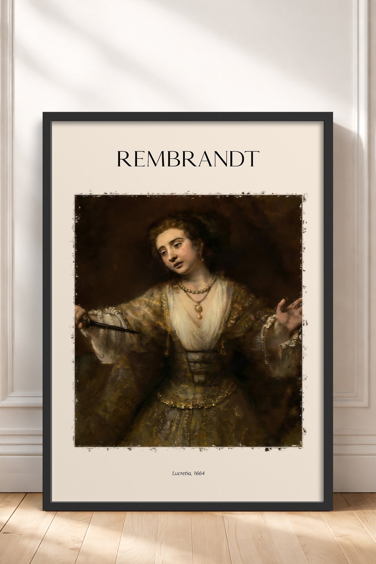 HOMEPACK Ahşap Çerçeveli Tablo Çerçeveli Poster Sanatsal Modern Duvar Dekoru REMBRANDT-05