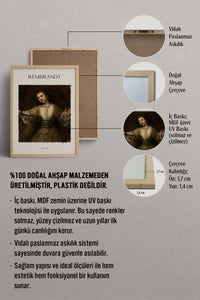 HOMEPACK Ahşap Çerçeveli Tablo Çerçeveli Poster Sanatsal Modern Duvar Dekoru REMBRANDT-05