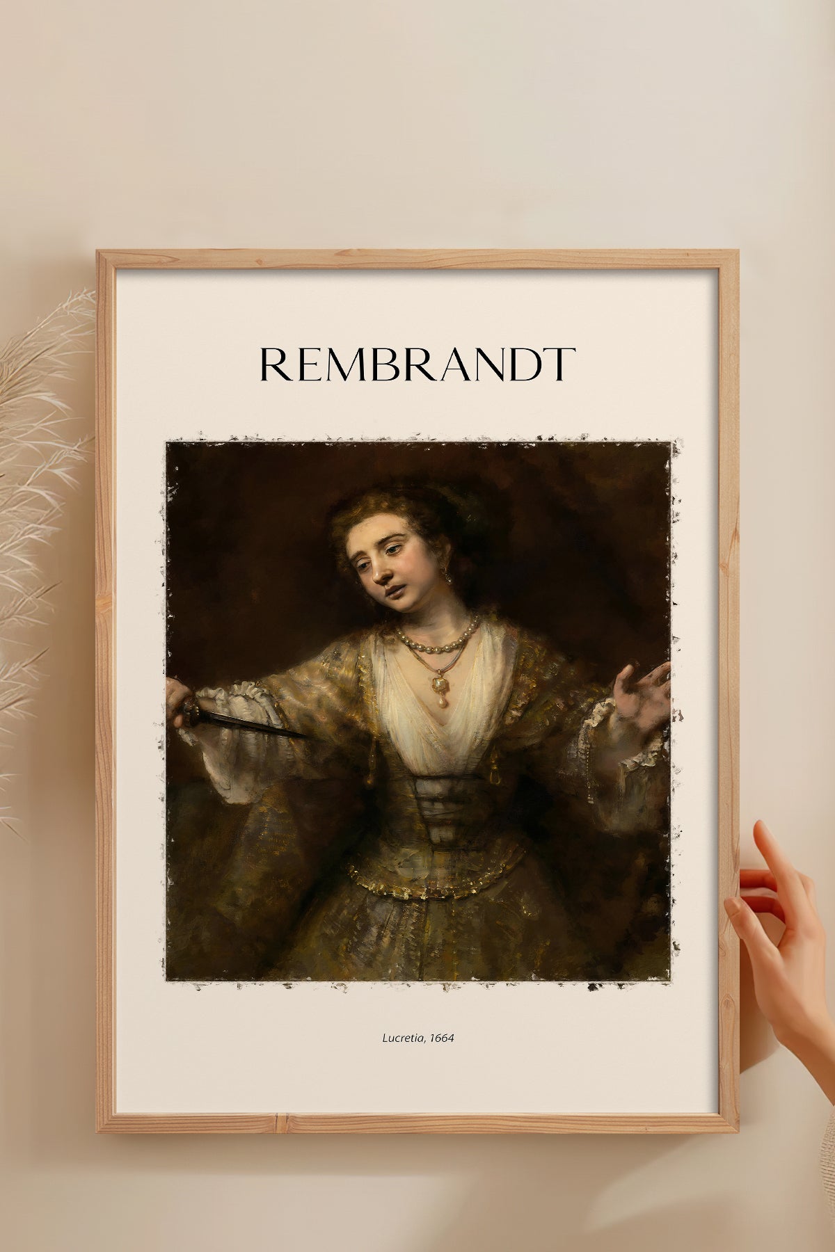 HOMEPACK Ahşap Çerçeveli Tablo Çerçeveli Poster Sanatsal Modern Duvar Dekoru REMBRANDT-05