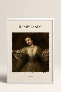 HOMEPACK Ahşap Çerçeveli Tablo Çerçeveli Poster Sanatsal Modern Duvar Dekoru REMBRANDT-05