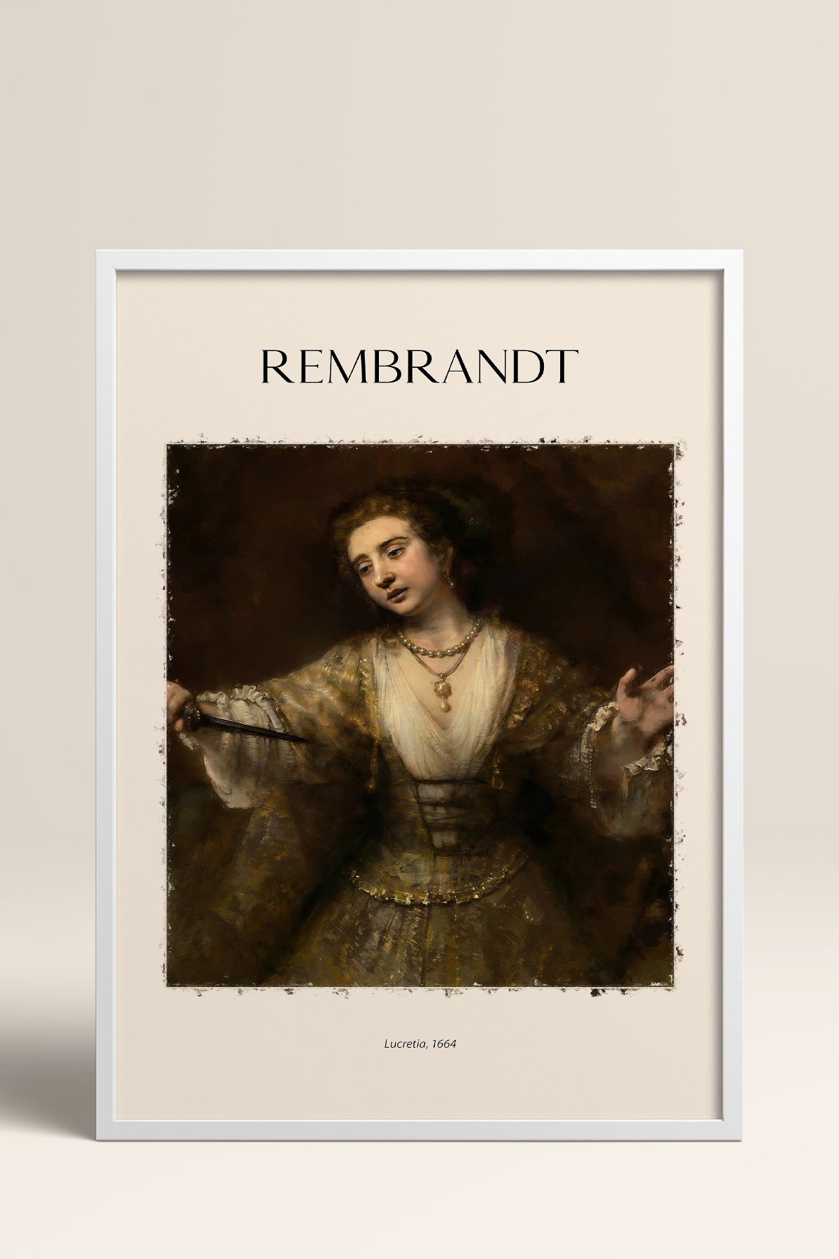HOMEPACK Ahşap Çerçeveli Tablo Çerçeveli Poster Sanatsal Modern Duvar Dekoru REMBRANDT-05