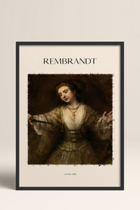 HOMEPACK Ahşap Çerçeveli Tablo Çerçeveli Poster Sanatsal Modern Duvar Dekoru REMBRANDT-05