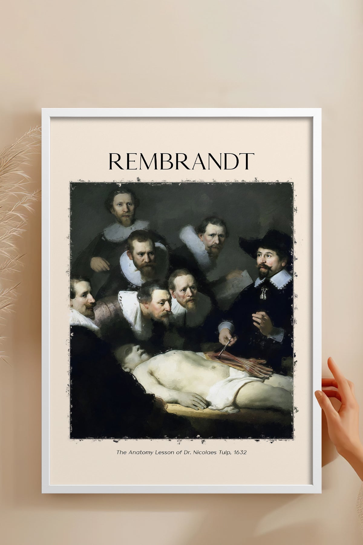HOMEPACK Ahşap Çerçeveli Tablo Çerçeveli Poster Sanatsal Modern Duvar Dekoru REMBRANDT-06