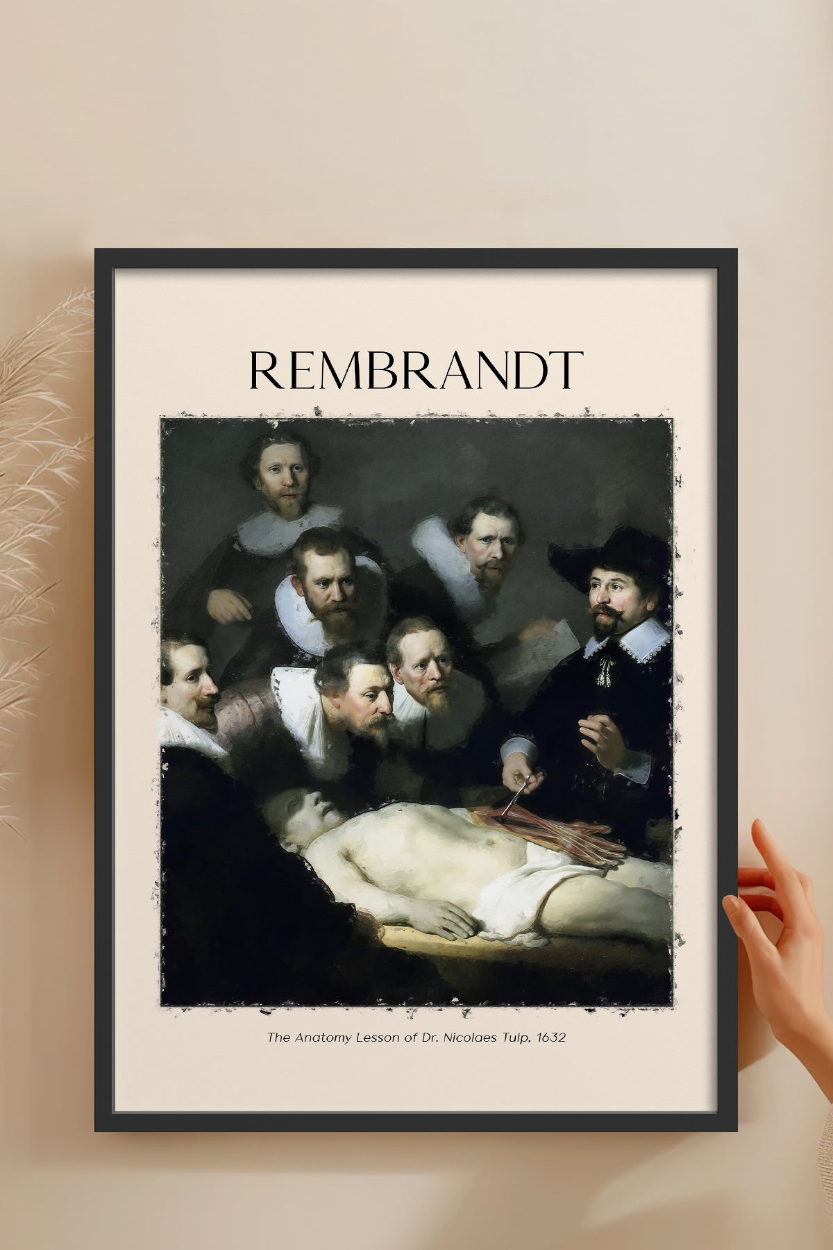 HOMEPACK Ahşap Çerçeveli Tablo Çerçeveli Poster Sanatsal Modern Duvar Dekoru REMBRANDT-06