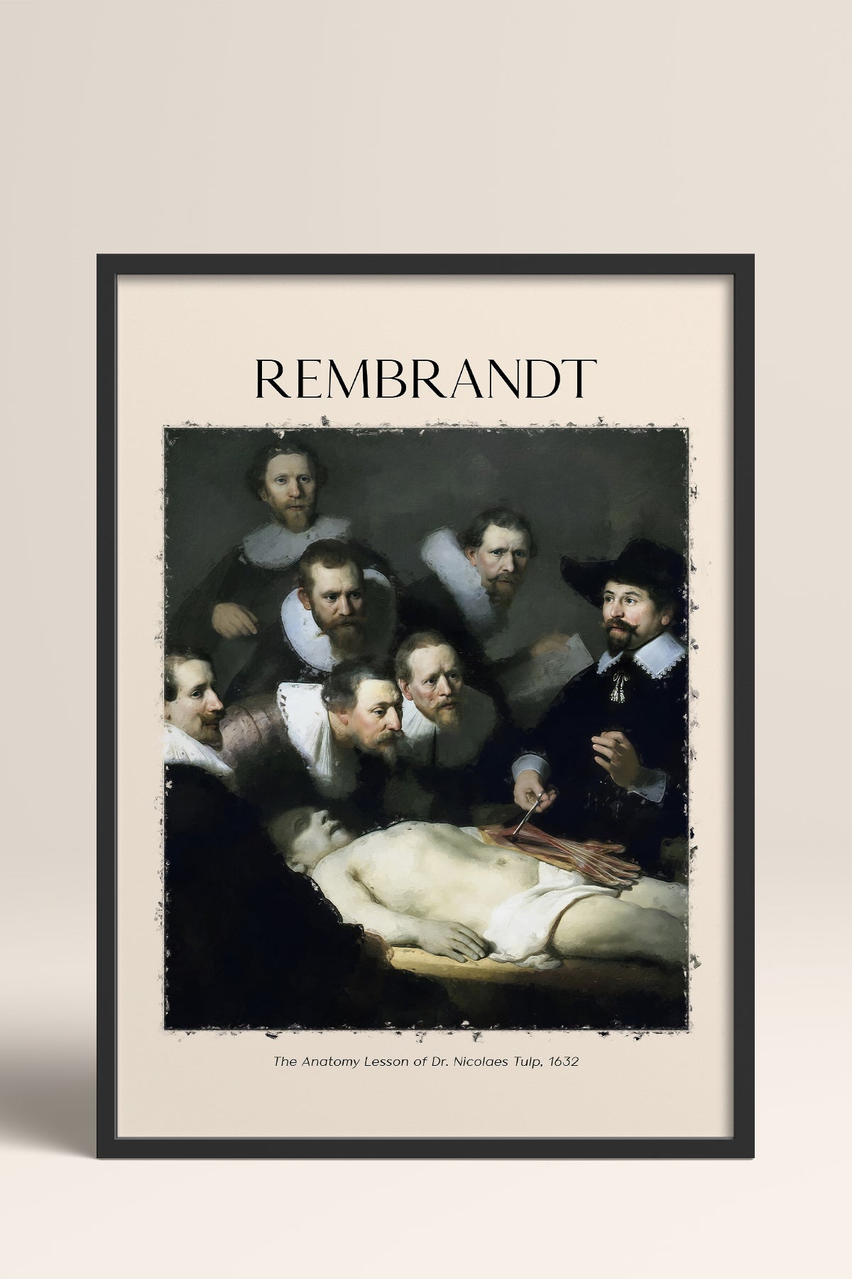 HOMEPACK Ahşap Çerçeveli Tablo Çerçeveli Poster Sanatsal Modern Duvar Dekoru REMBRANDT-06