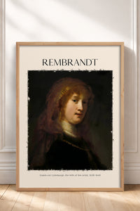 HOMEPACK Ahşap Çerçeveli Tablo Çerçeveli Poster Sanatsal Modern Duvar Dekoru REMBRANDT-07