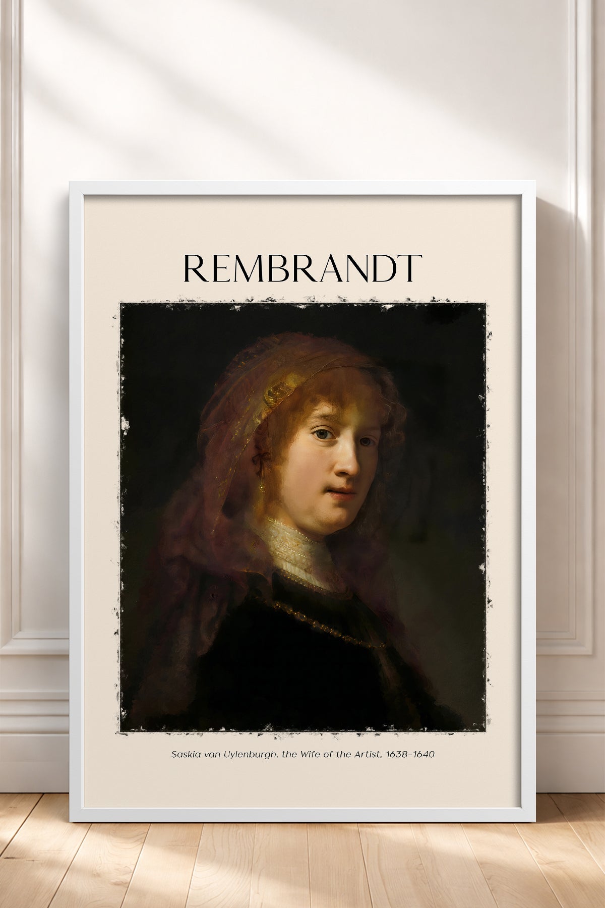 HOMEPACK Ahşap Çerçeveli Tablo Çerçeveli Poster Sanatsal Modern Duvar Dekoru REMBRANDT-07