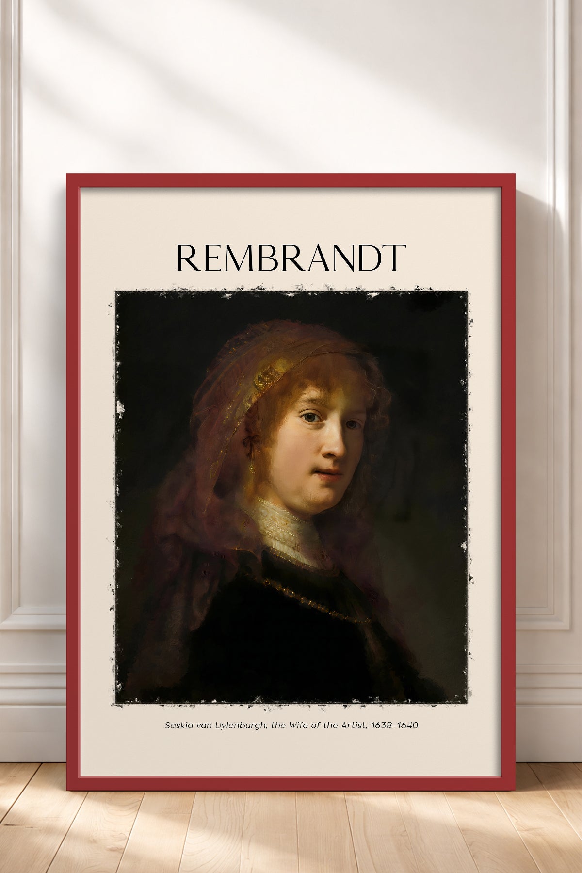 HOMEPACK Ahşap Çerçeveli Tablo Çerçeveli Poster Sanatsal Modern Duvar Dekoru REMBRANDT-07