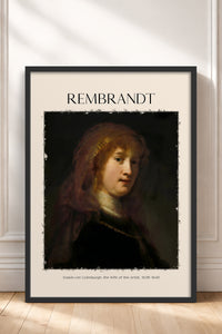 HOMEPACK Ahşap Çerçeveli Tablo Çerçeveli Poster Sanatsal Modern Duvar Dekoru REMBRANDT-07