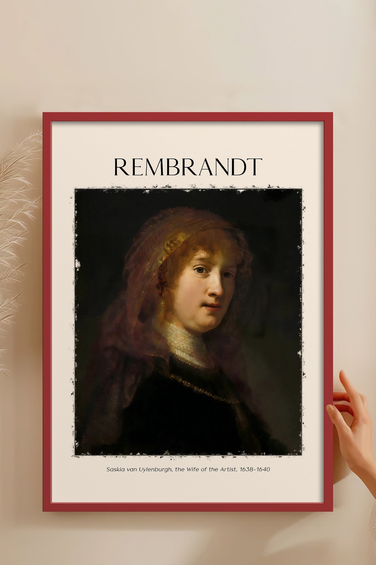 HOMEPACK Ahşap Çerçeveli Tablo Çerçeveli Poster Sanatsal Modern Duvar Dekoru REMBRANDT-07