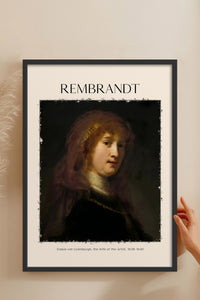 HOMEPACK Ahşap Çerçeveli Tablo Çerçeveli Poster Sanatsal Modern Duvar Dekoru REMBRANDT-07