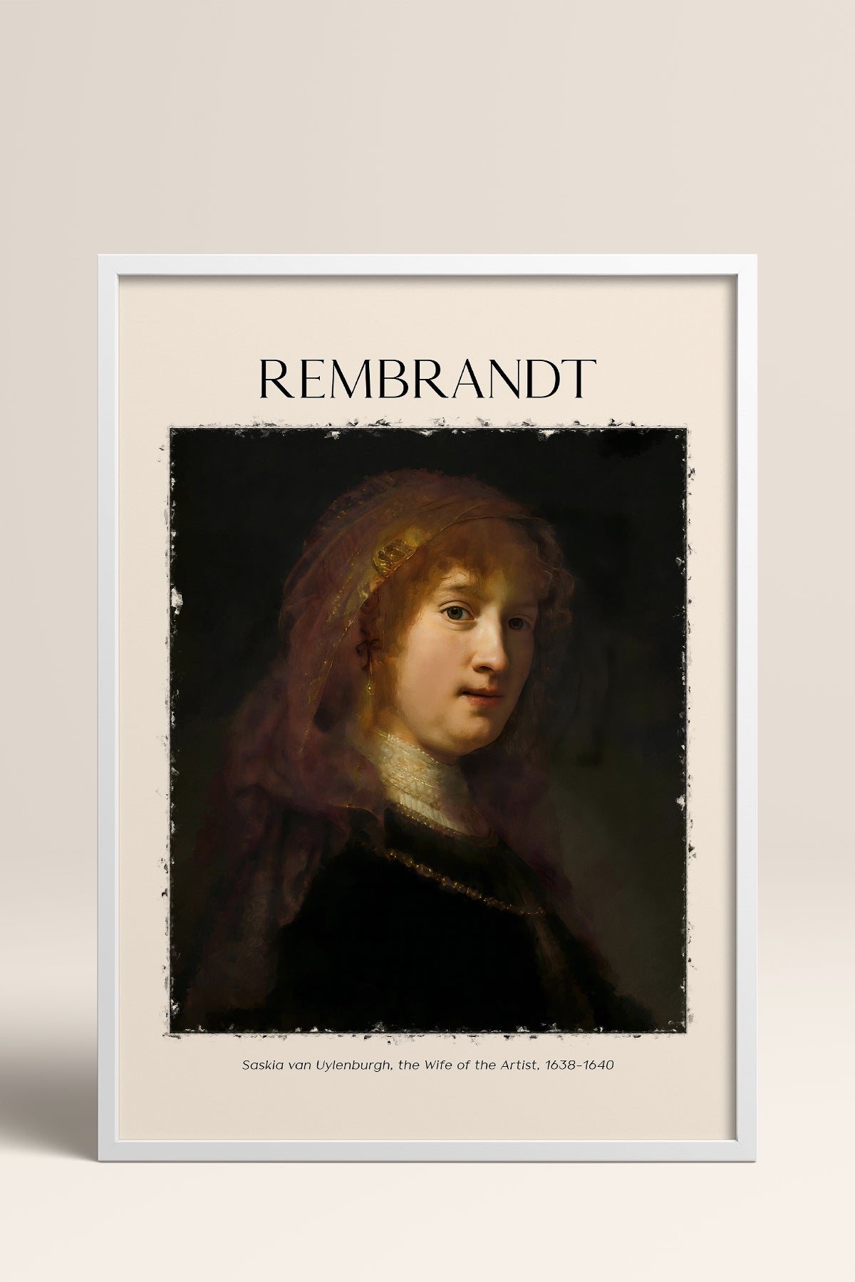 HOMEPACK Ahşap Çerçeveli Tablo Çerçeveli Poster Sanatsal Modern Duvar Dekoru REMBRANDT-07