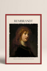 HOMEPACK Ahşap Çerçeveli Tablo Çerçeveli Poster Sanatsal Modern Duvar Dekoru REMBRANDT-07