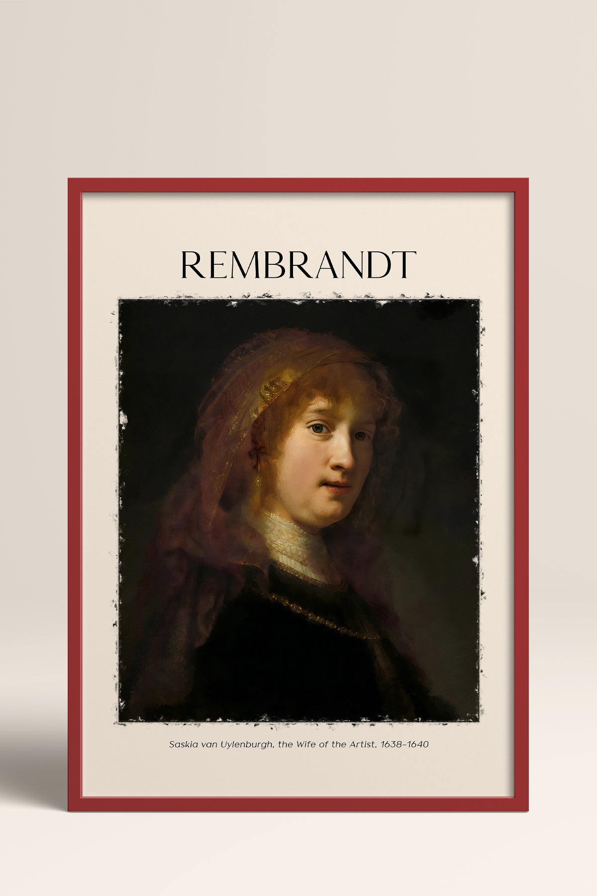 HOMEPACK Ahşap Çerçeveli Tablo Çerçeveli Poster Sanatsal Modern Duvar Dekoru REMBRANDT-07