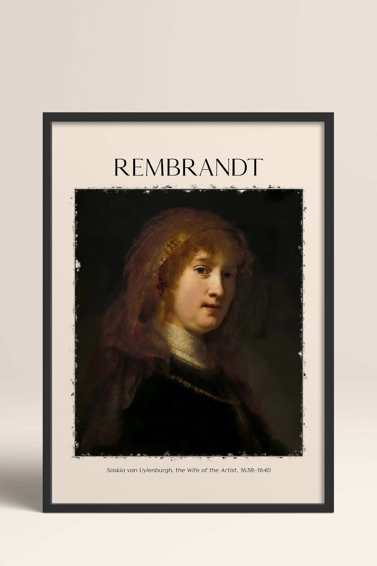 HOMEPACK Ahşap Çerçeveli Tablo Çerçeveli Poster Sanatsal Modern Duvar Dekoru REMBRANDT-07