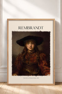 HOMEPACK Ahşap Çerçeveli Tablo Çerçeveli Poster Sanatsal Modern Duvar Dekoru REMBRANDT-08