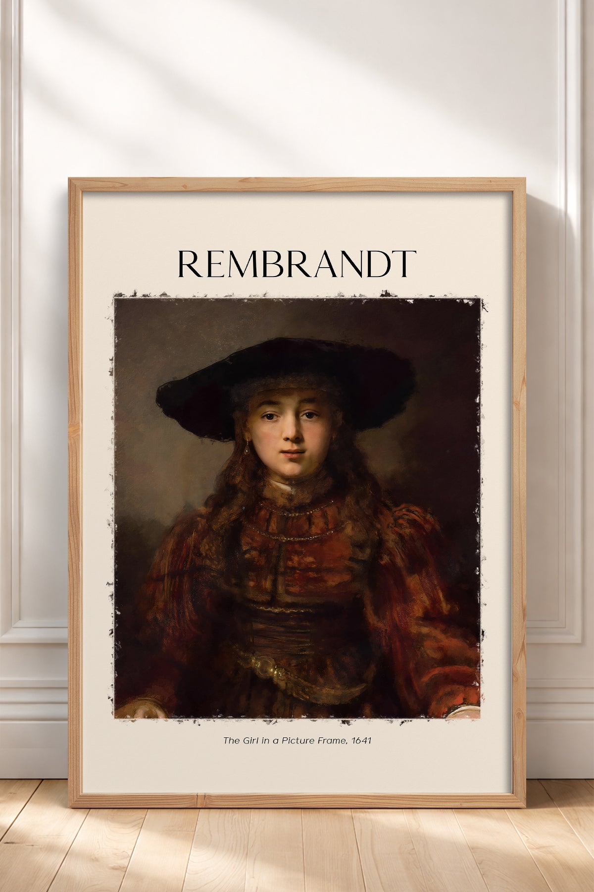 HOMEPACK Ahşap Çerçeveli Tablo Çerçeveli Poster Sanatsal Modern Duvar Dekoru REMBRANDT-08