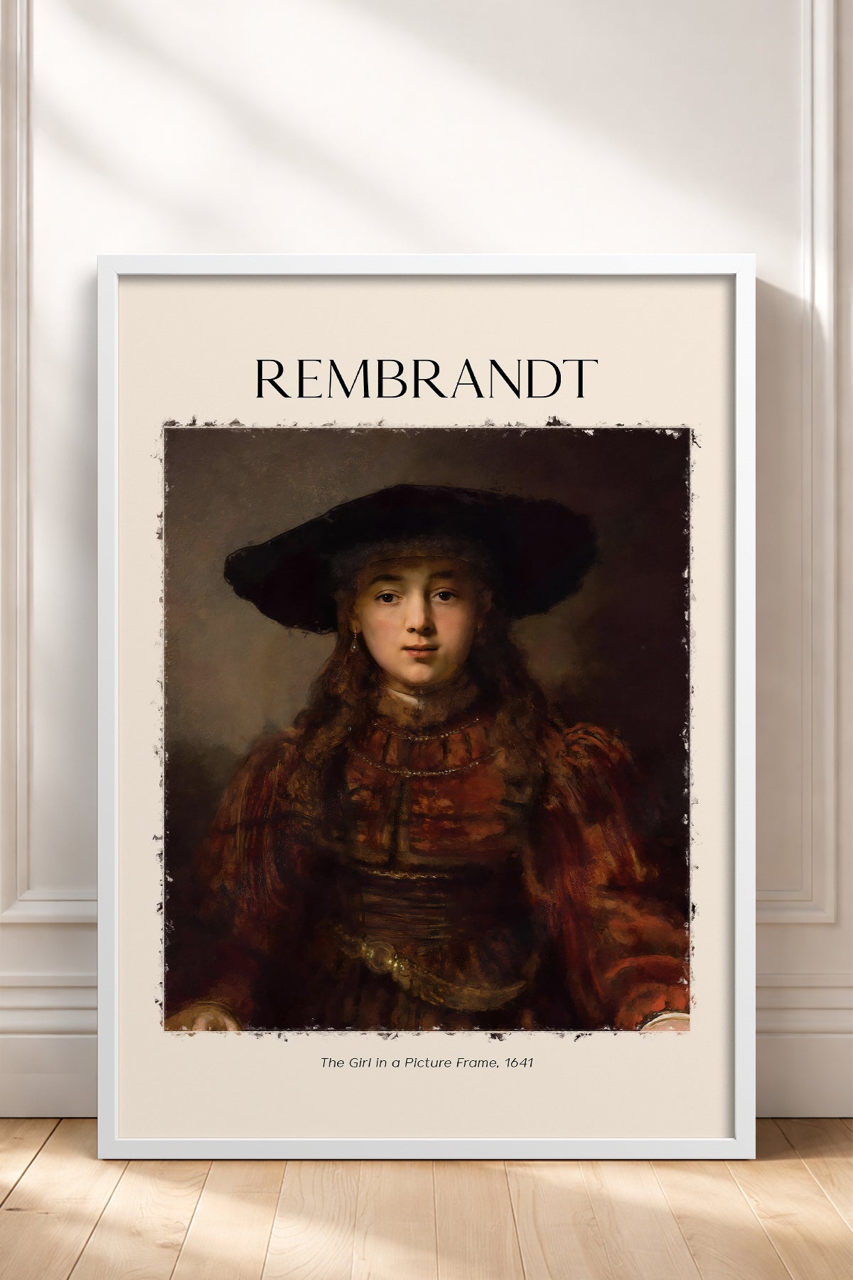 HOMEPACK Ahşap Çerçeveli Tablo Çerçeveli Poster Sanatsal Modern Duvar Dekoru REMBRANDT-08