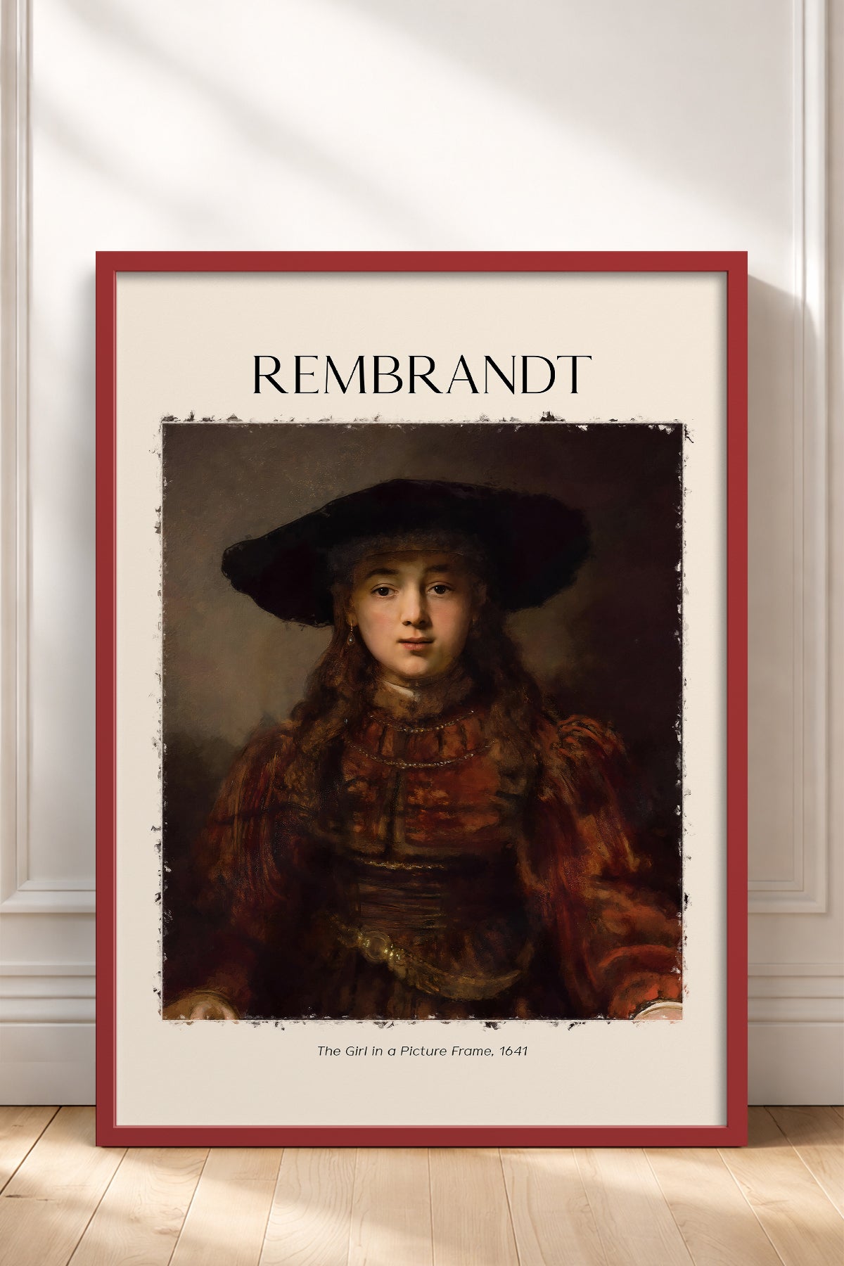 HOMEPACK Ahşap Çerçeveli Tablo Çerçeveli Poster Sanatsal Modern Duvar Dekoru REMBRANDT-08