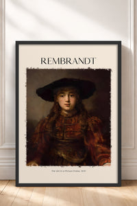 HOMEPACK Ahşap Çerçeveli Tablo Çerçeveli Poster Sanatsal Modern Duvar Dekoru REMBRANDT-08
