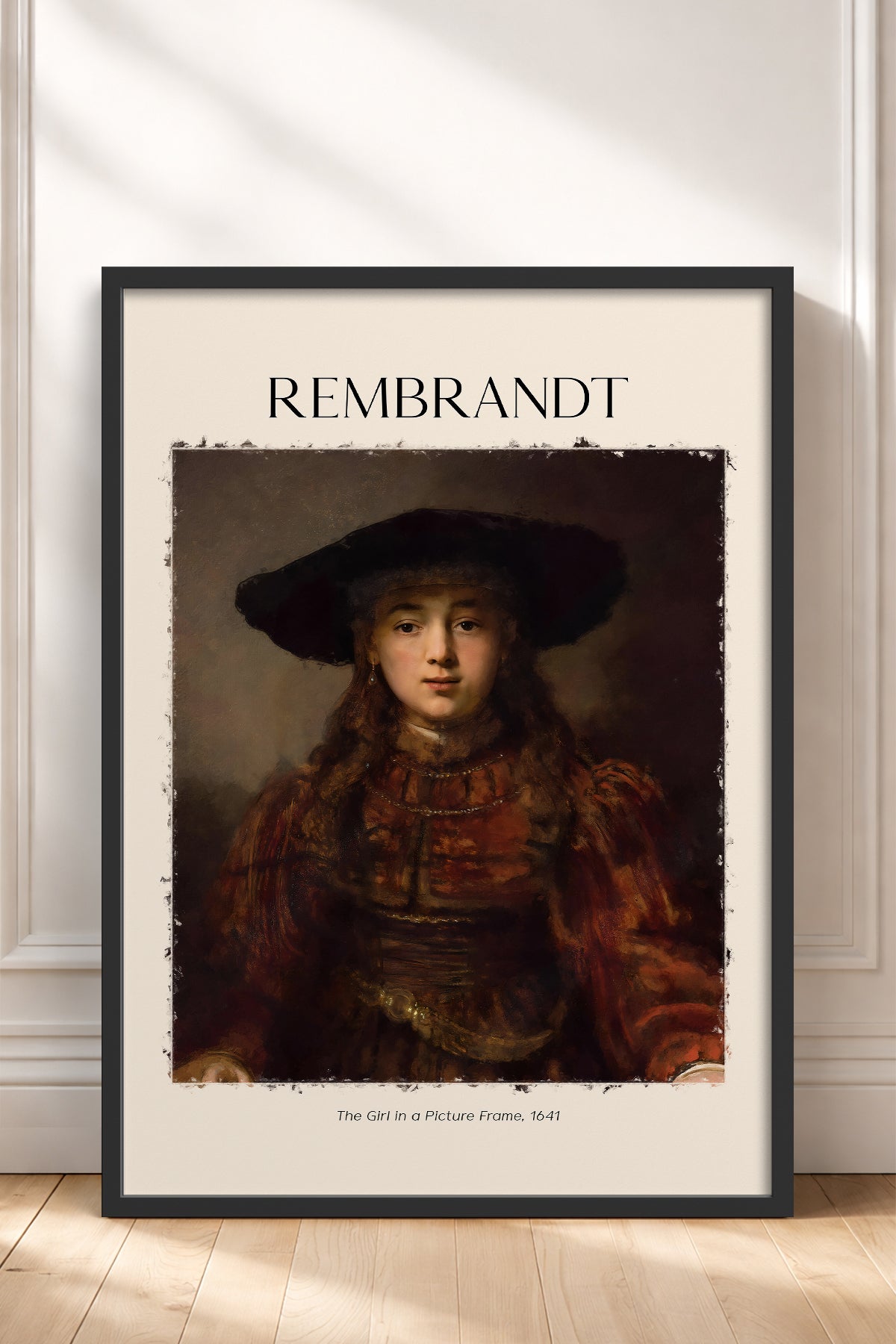 HOMEPACK Ahşap Çerçeveli Tablo Çerçeveli Poster Sanatsal Modern Duvar Dekoru REMBRANDT-08