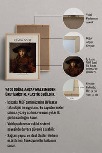 HOMEPACK Ahşap Çerçeveli Tablo Çerçeveli Poster Sanatsal Modern Duvar Dekoru REMBRANDT-08