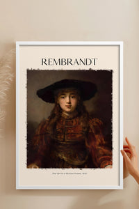 HOMEPACK Ahşap Çerçeveli Tablo Çerçeveli Poster Sanatsal Modern Duvar Dekoru REMBRANDT-08