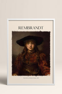 HOMEPACK Ahşap Çerçeveli Tablo Çerçeveli Poster Sanatsal Modern Duvar Dekoru REMBRANDT-08