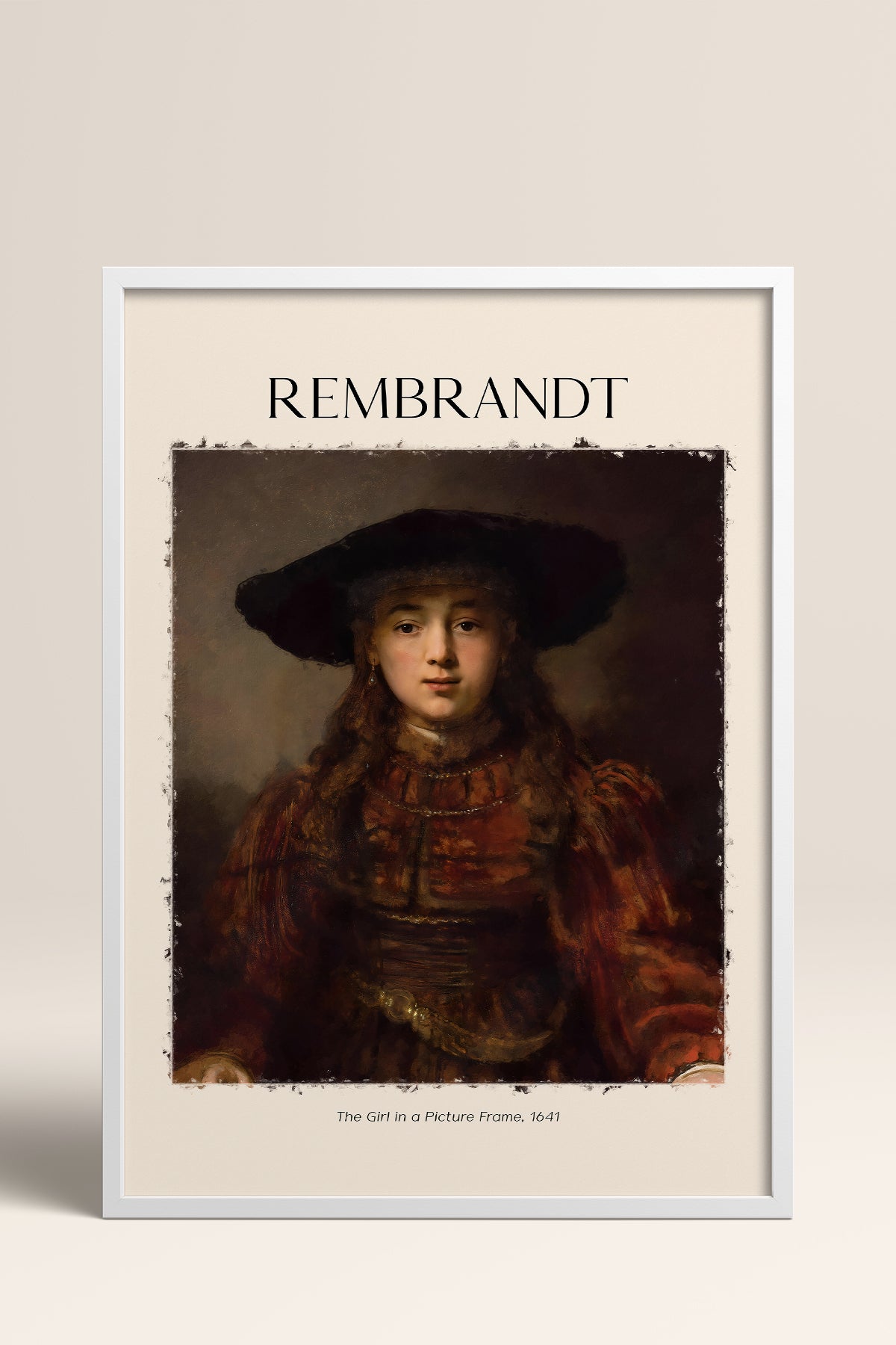 HOMEPACK Ahşap Çerçeveli Tablo Çerçeveli Poster Sanatsal Modern Duvar Dekoru REMBRANDT-08