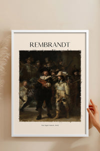 HOMEPACK Ahşap Çerçeveli Tablo Çerçeveli Poster Sanatsal Modern Duvar Dekoru REMBRANDT-09