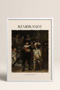 HOMEPACK Ahşap Çerçeveli Tablo Çerçeveli Poster Sanatsal Modern Duvar Dekoru REMBRANDT-09