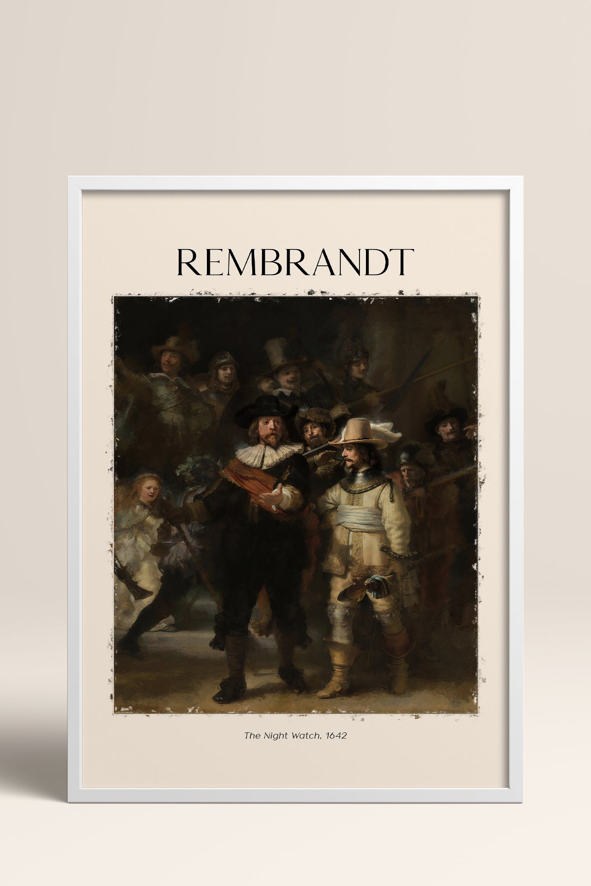 HOMEPACK Ahşap Çerçeveli Tablo Çerçeveli Poster Sanatsal Modern Duvar Dekoru REMBRANDT-09