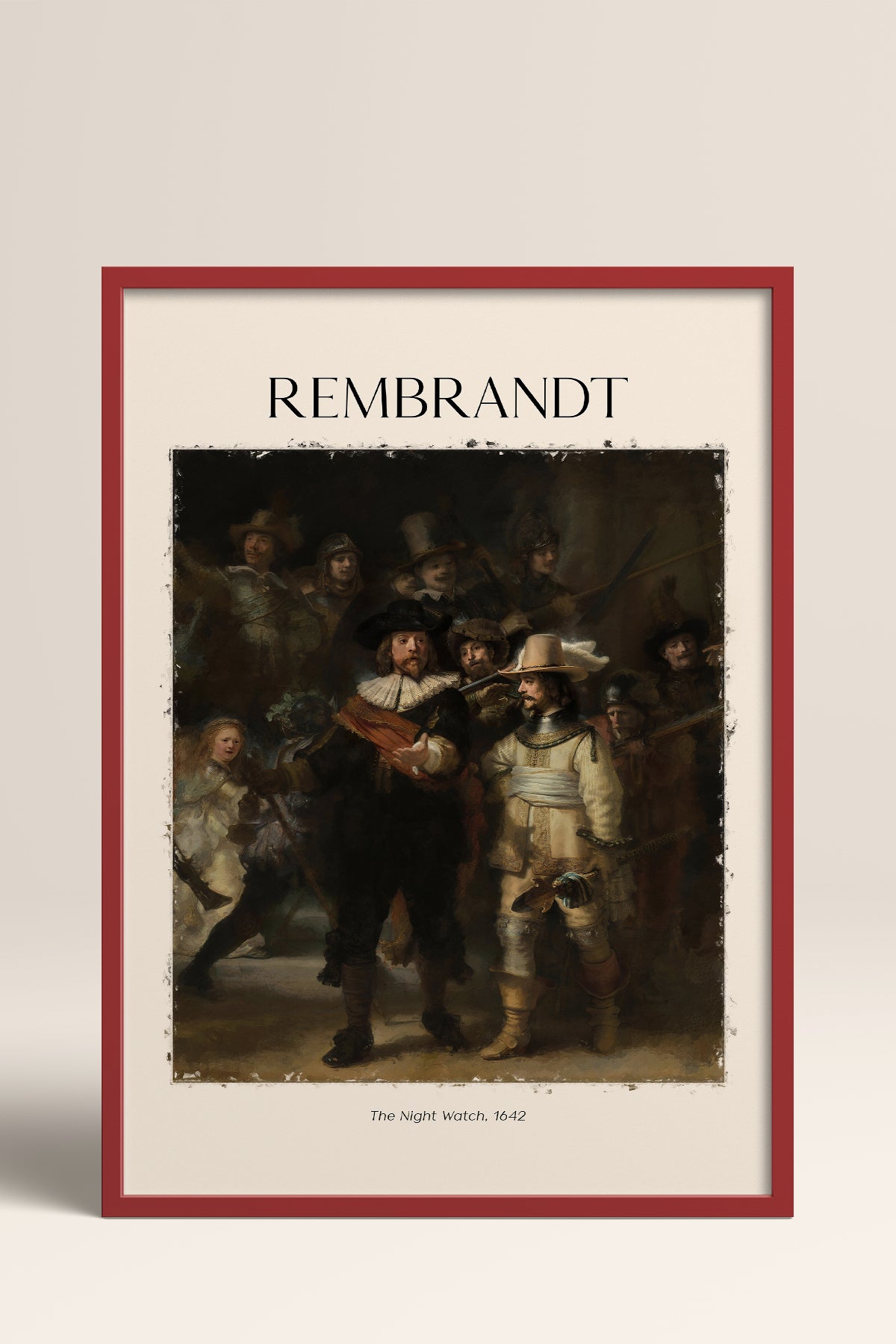 HOMEPACK Ahşap Çerçeveli Tablo Çerçeveli Poster Sanatsal Modern Duvar Dekoru REMBRANDT-09