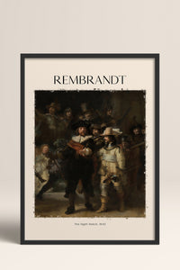 HOMEPACK Ahşap Çerçeveli Tablo Çerçeveli Poster Sanatsal Modern Duvar Dekoru REMBRANDT-09