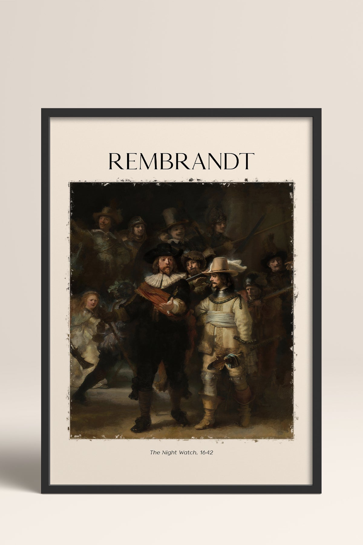 HOMEPACK Ahşap Çerçeveli Tablo Çerçeveli Poster Sanatsal Modern Duvar Dekoru REMBRANDT-09