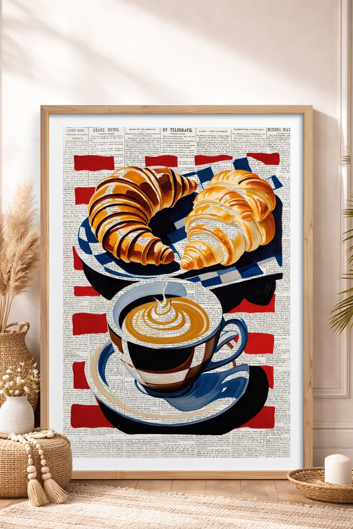 HOMEPACK Ahşap Çerçeveli Tablo Çerçeveli Poster Sanatsal Modern Duvar Dekoru TK-1004