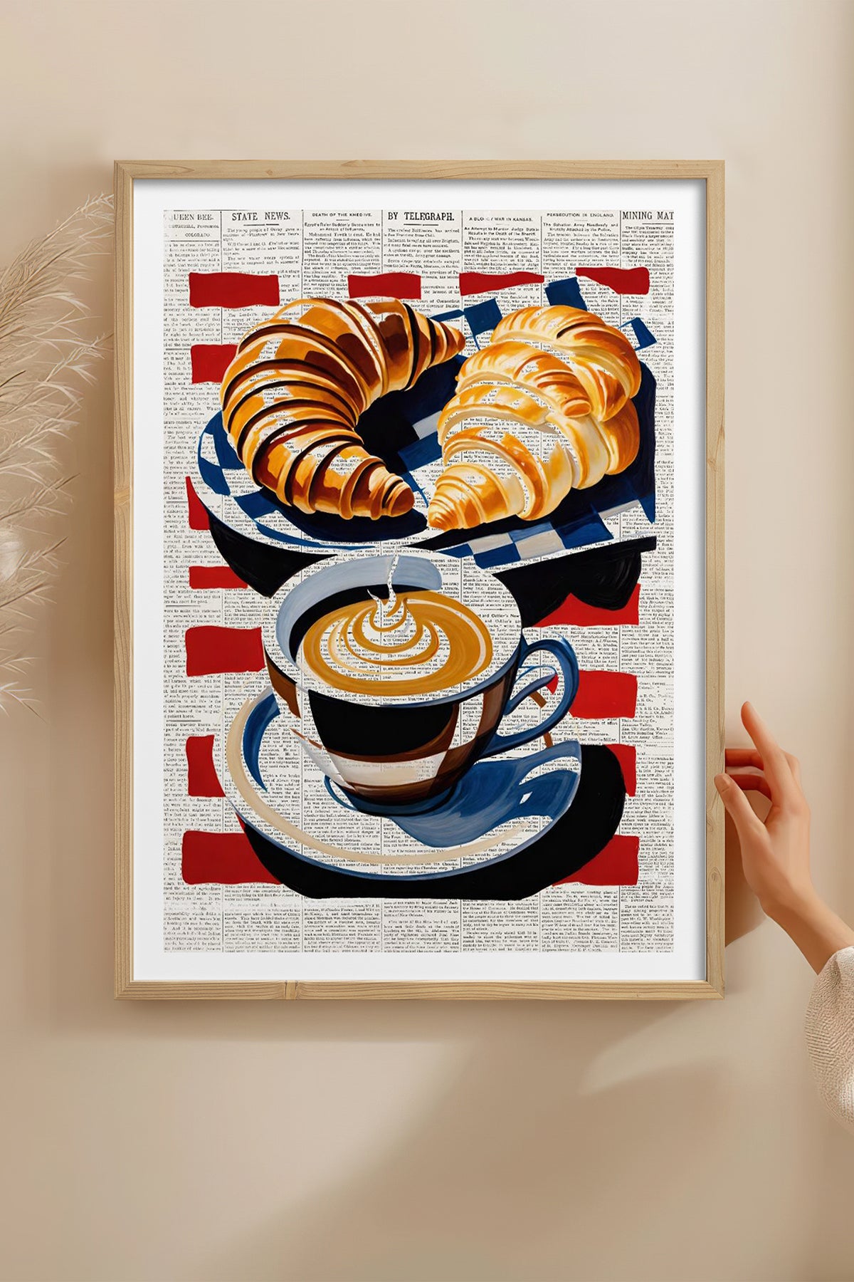 HOMEPACK Ahşap Çerçeveli Tablo Çerçeveli Poster Sanatsal Modern Duvar Dekoru TK-1004