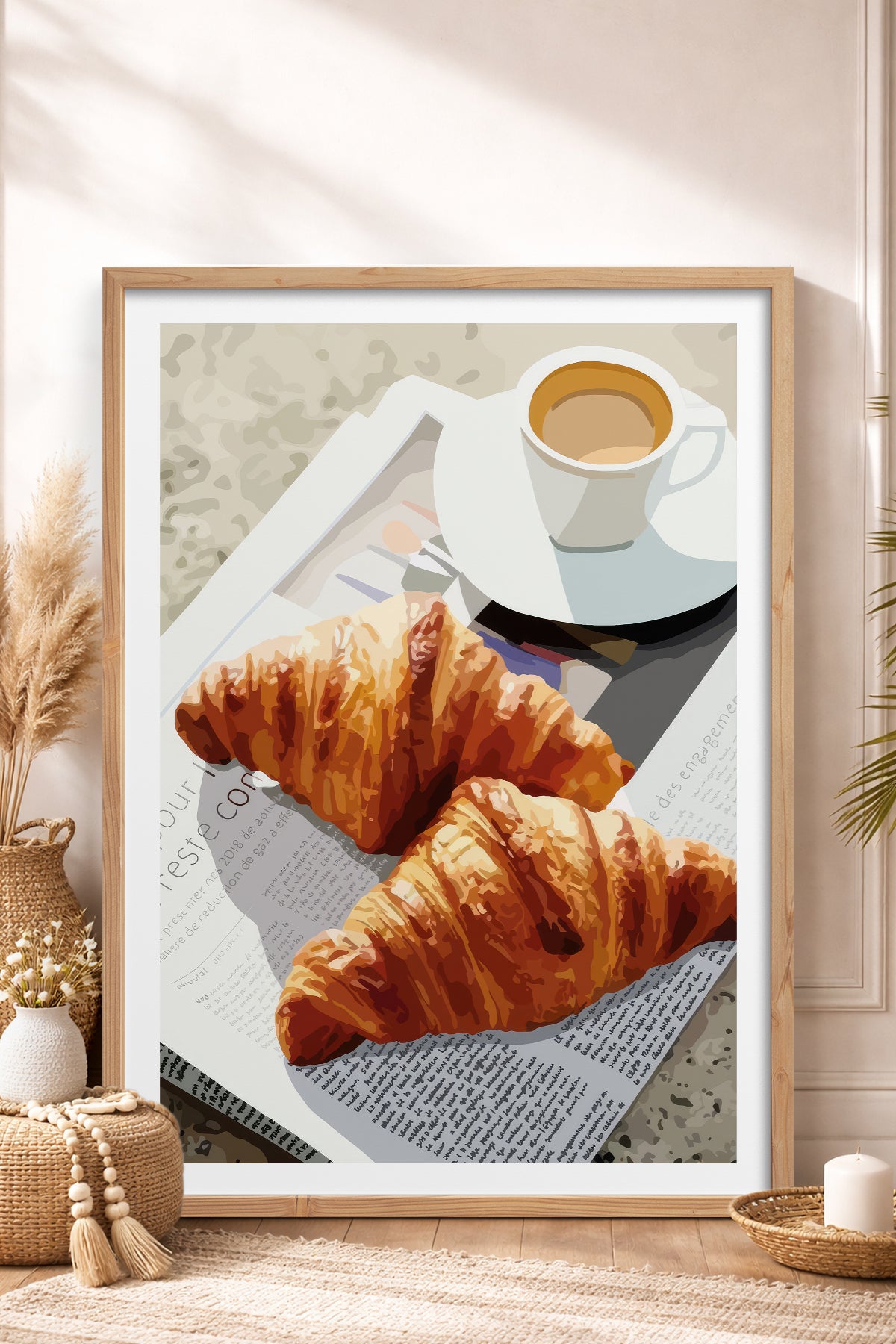 HOMEPACK Ahşap Çerçeveli Tablo Çerçeveli Poster Sanatsal Modern Duvar Dekoru TK-1007