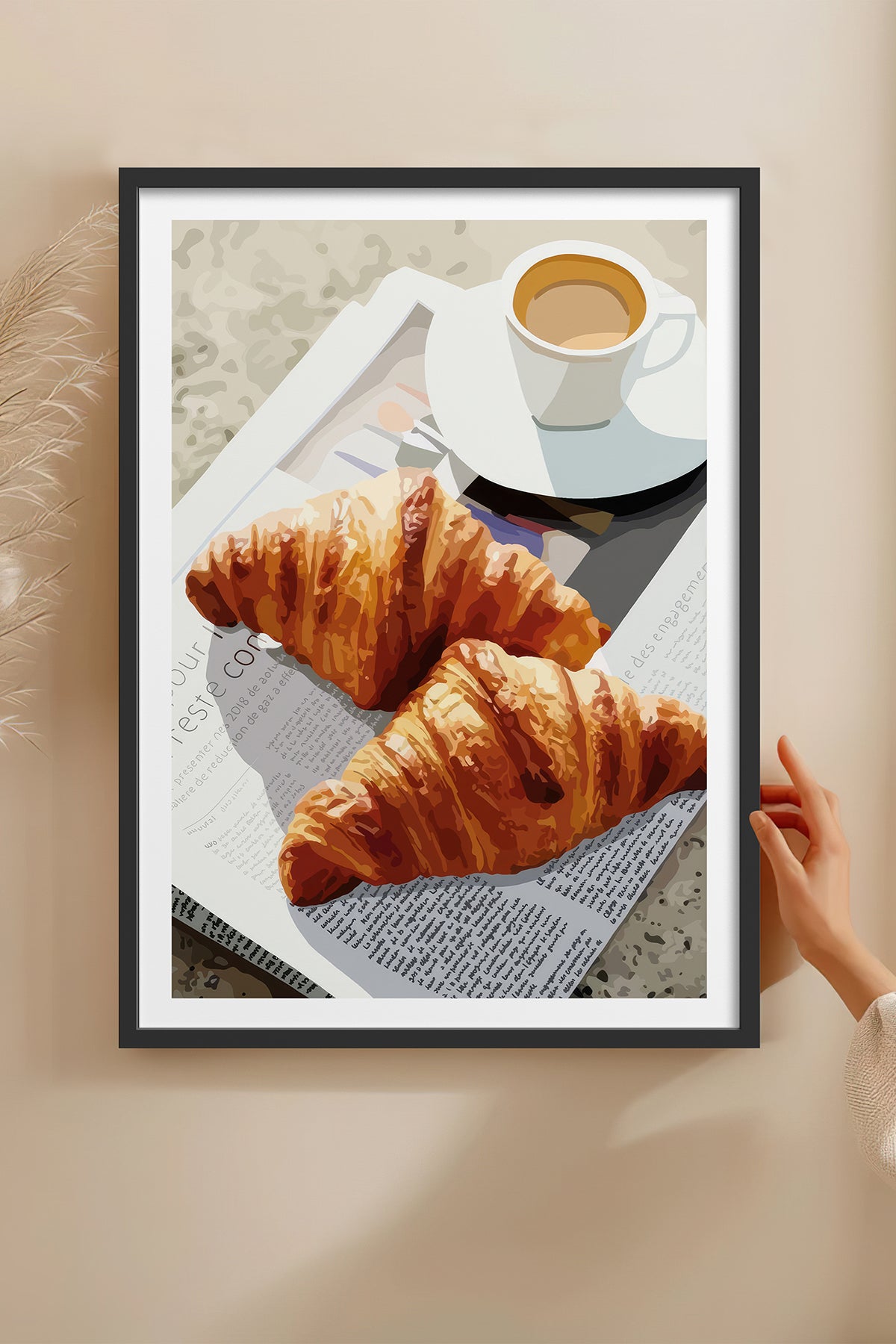 HOMEPACK Ahşap Çerçeveli Tablo Çerçeveli Poster Sanatsal Modern Duvar Dekoru TK-1007