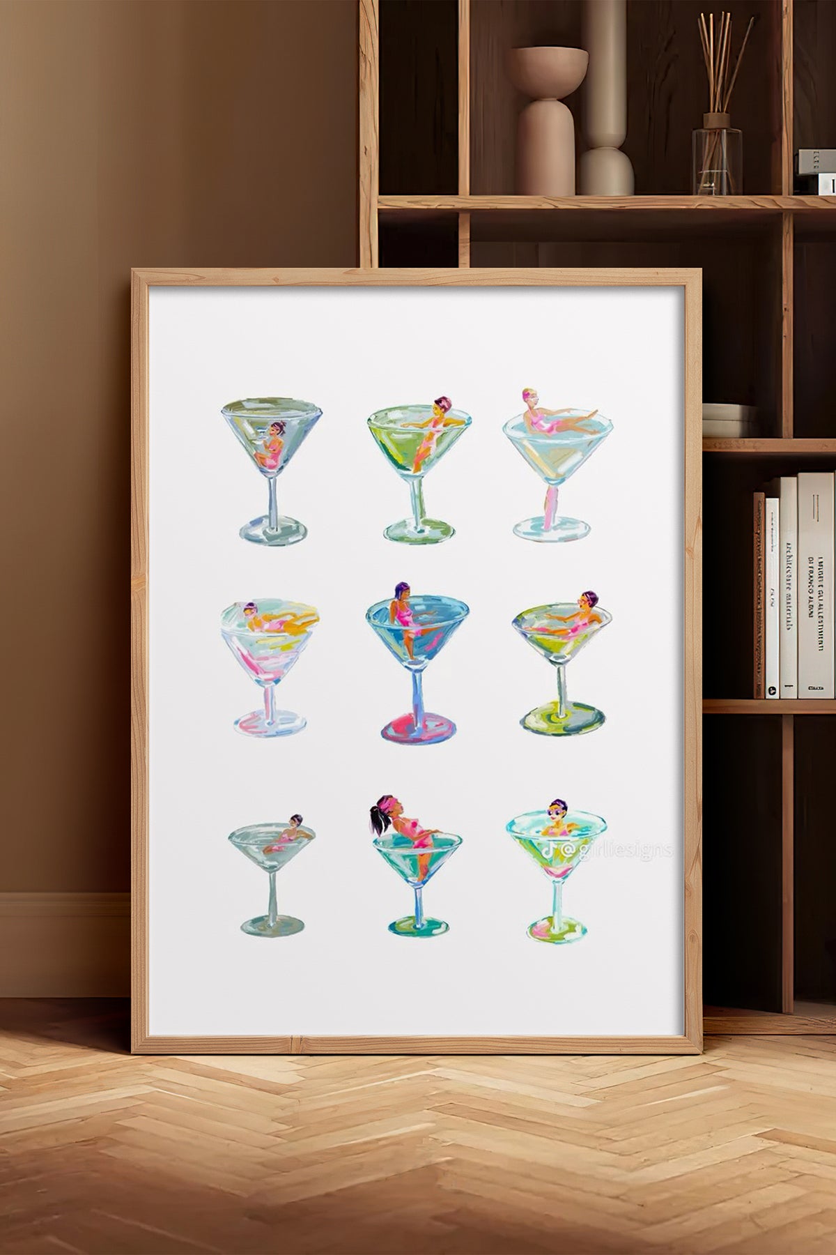 HOMEPACK Ahşap Çerçeveli Tablo Çerçeveli Poster Sanatsal Modern Duvar Dekoru TK-1015