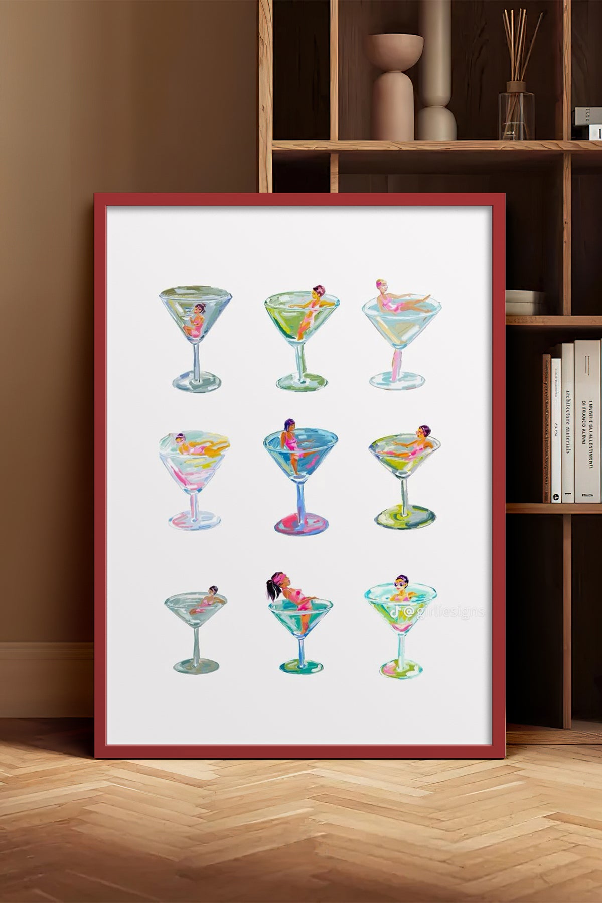 HOMEPACK Ahşap Çerçeveli Tablo Çerçeveli Poster Sanatsal Modern Duvar Dekoru TK-1015