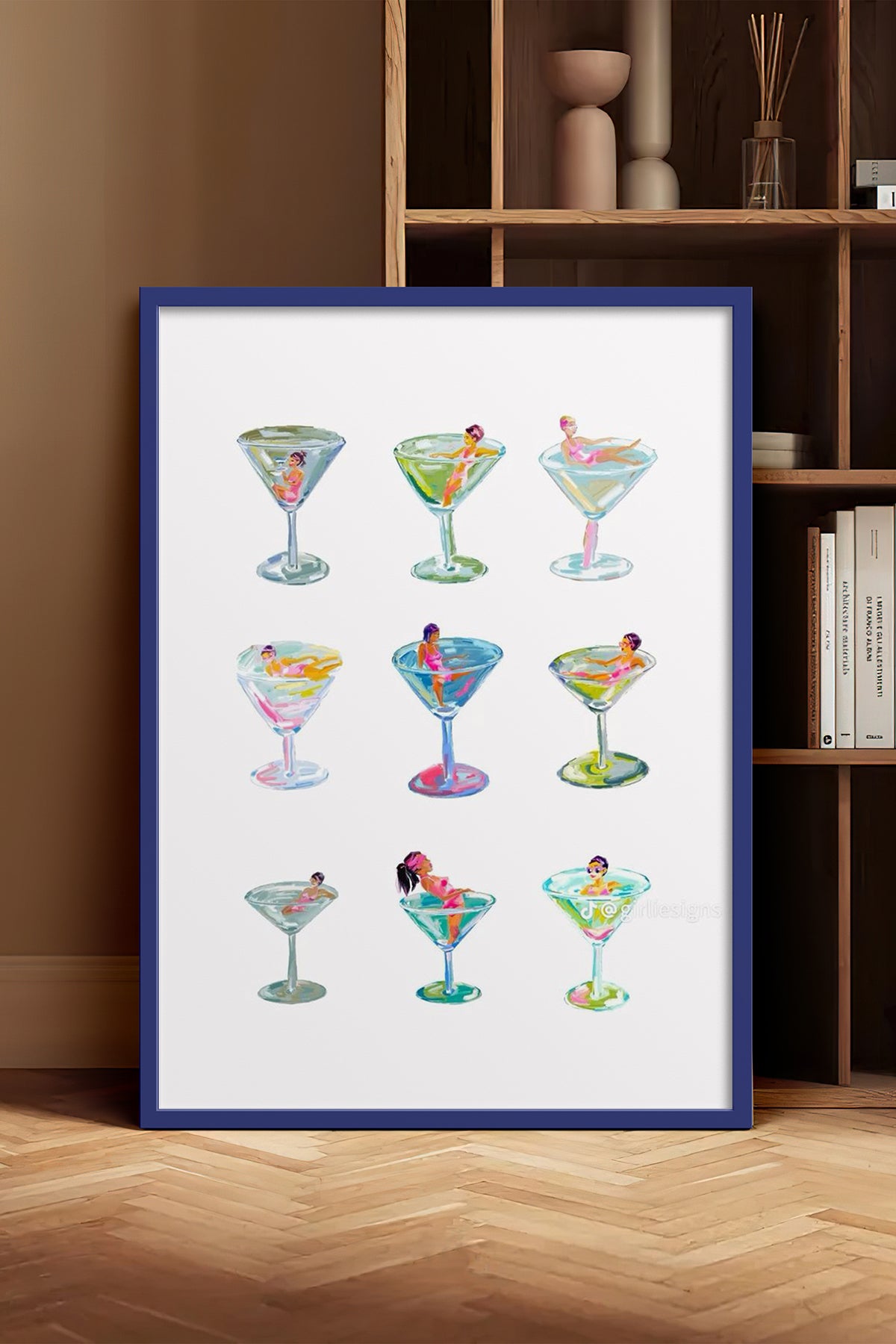 HOMEPACK Ahşap Çerçeveli Tablo Çerçeveli Poster Sanatsal Modern Duvar Dekoru TK-1015