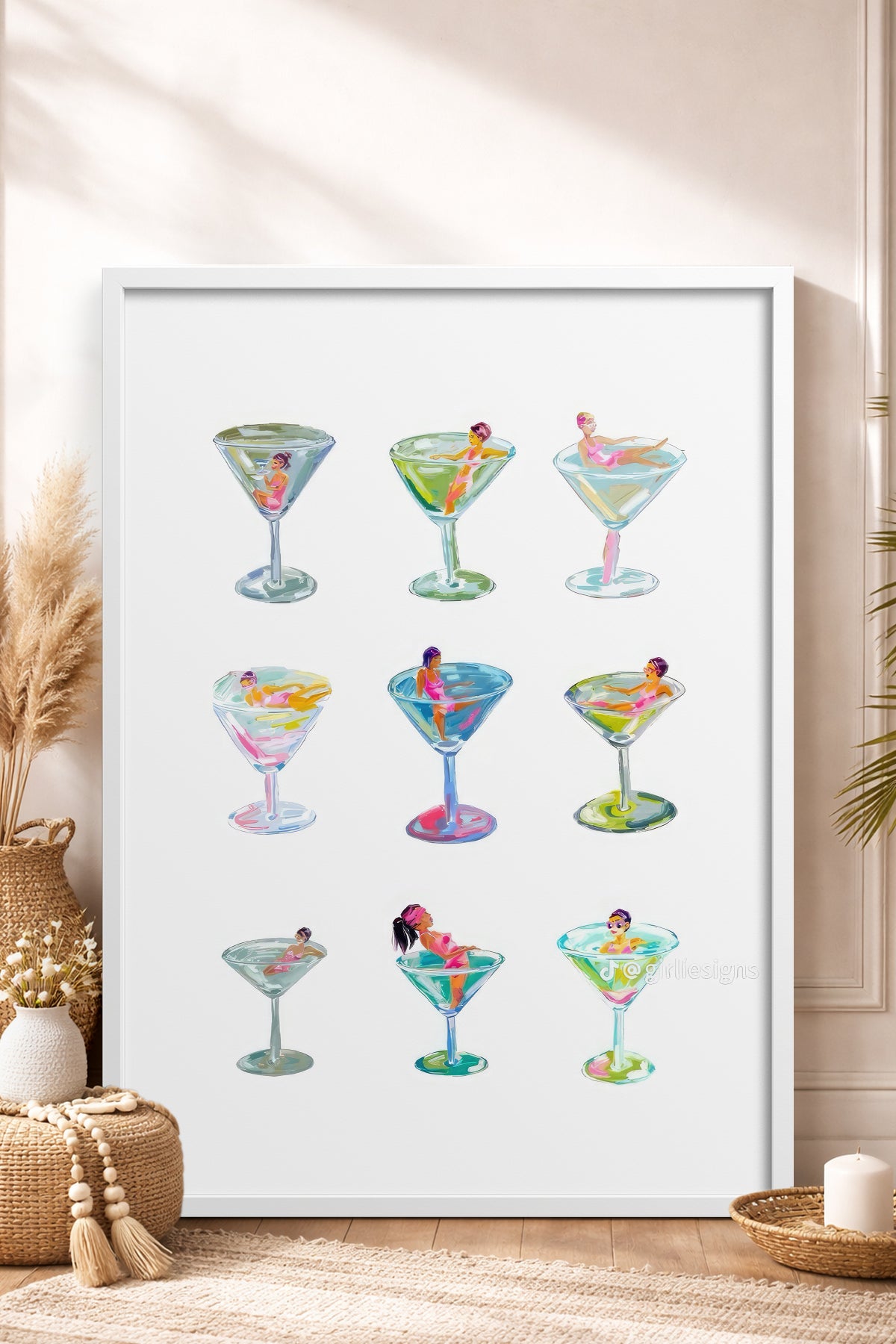 HOMEPACK Ahşap Çerçeveli Tablo Çerçeveli Poster Sanatsal Modern Duvar Dekoru TK-1015