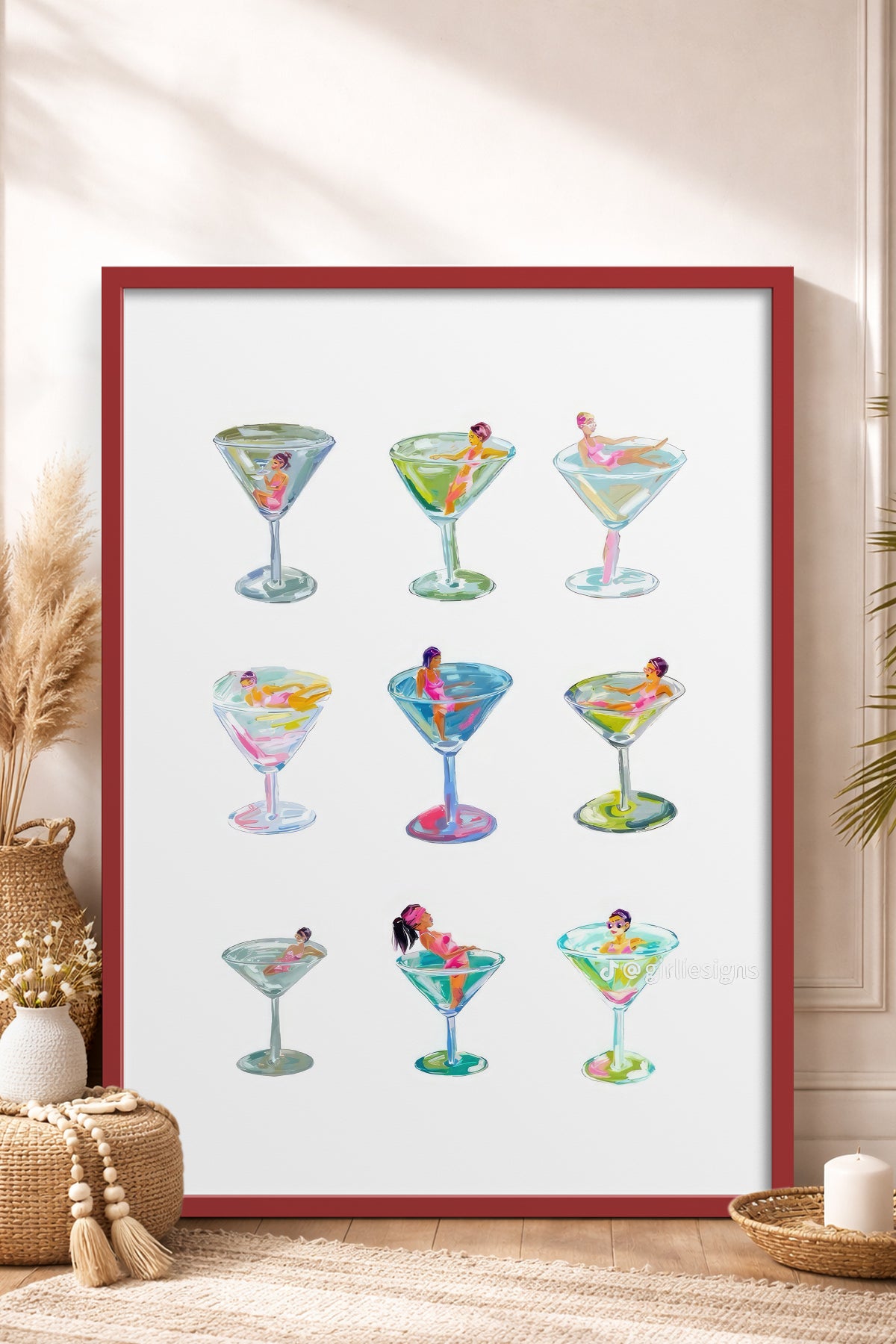 HOMEPACK Ahşap Çerçeveli Tablo Çerçeveli Poster Sanatsal Modern Duvar Dekoru TK-1015
